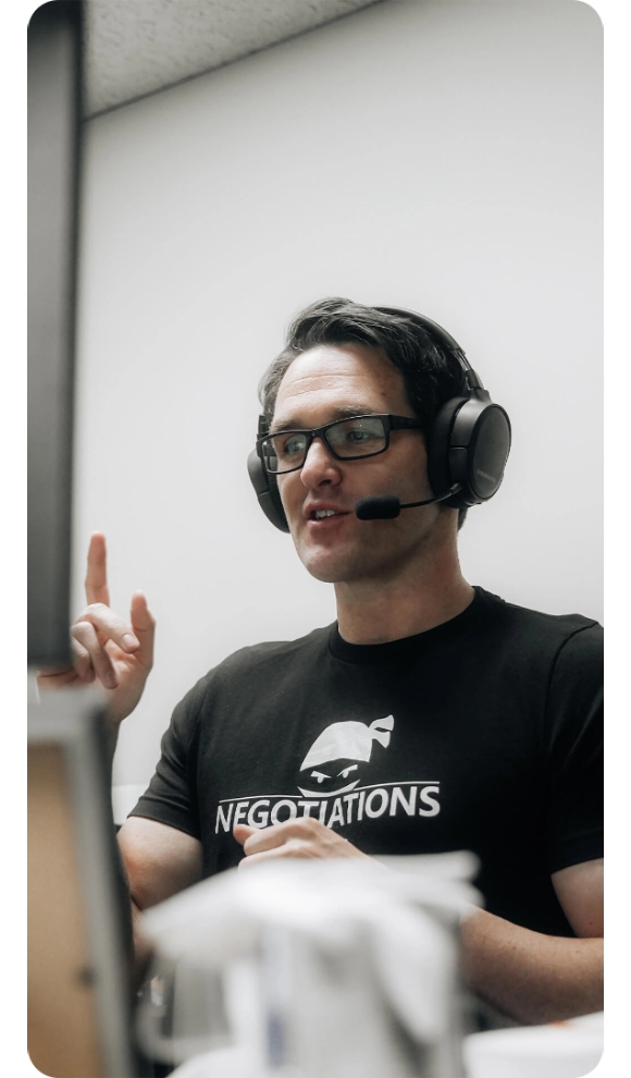 Mark with headphones