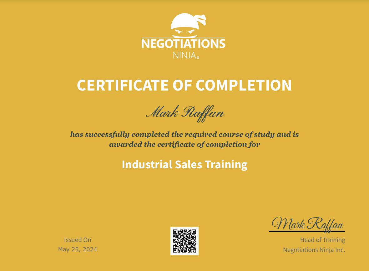 Sales Persuasion & Influence Training Certificate