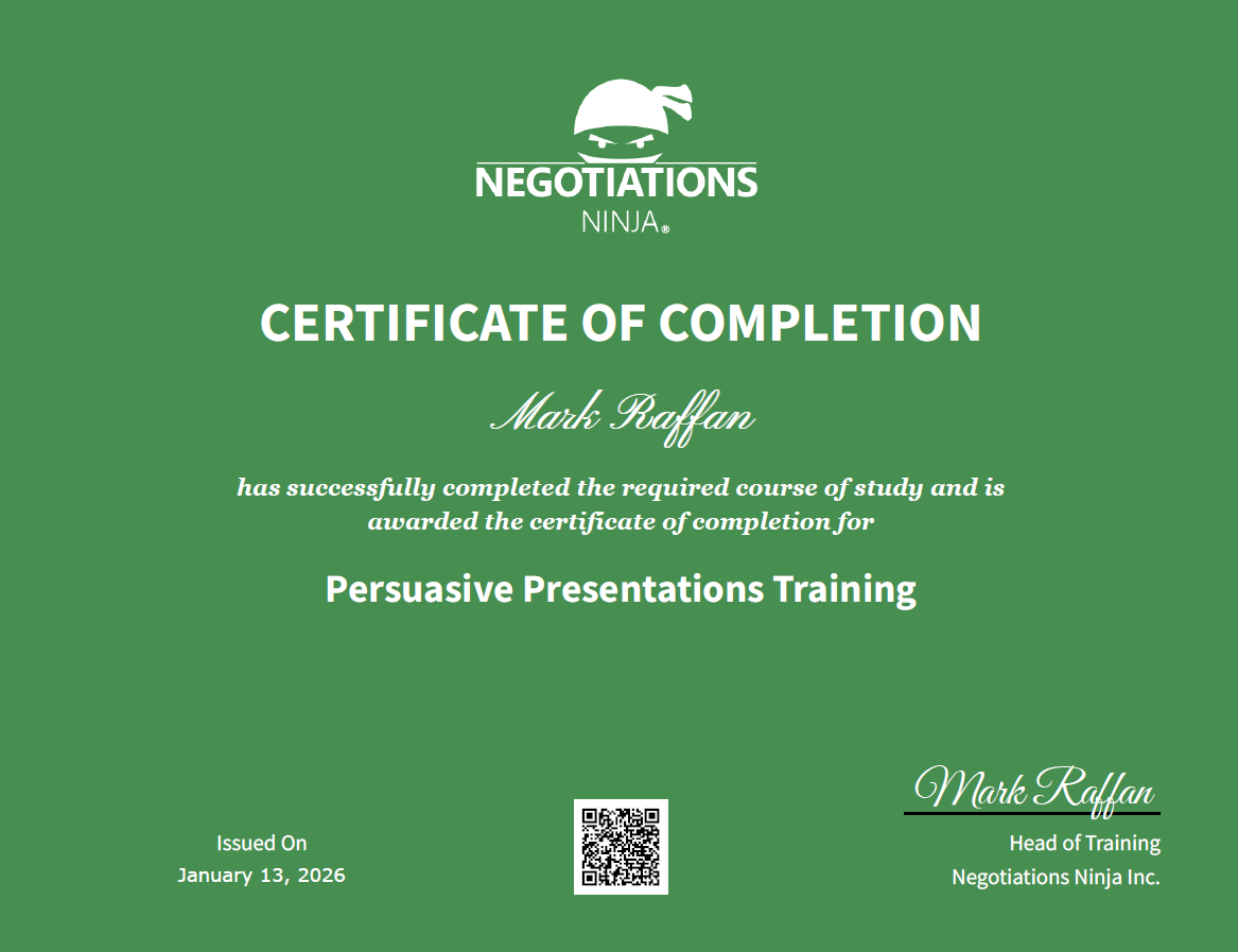 Persuasive Presentations Training Certificate